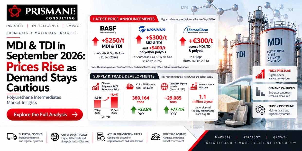 MDI & TDI Prices in September 2026: Market Trends & Demand